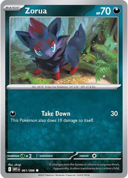 Zorua Common Regular WHT 061/086 NM