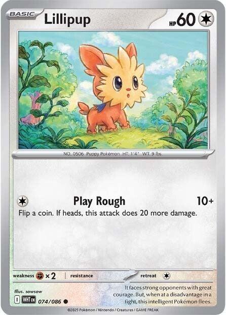 Lillipup Common Reverse Holo WHT 074/086 NM