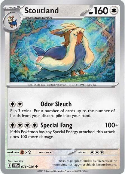 Stoutland Uncommon Regular WHT 076/086 NM