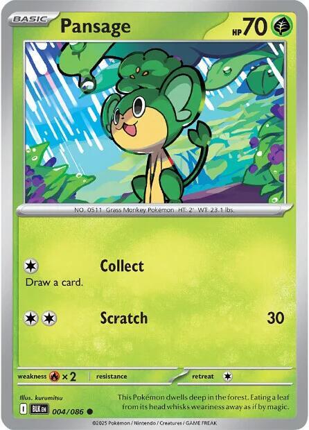 Pansage Common Regular BLK 004/086 NM