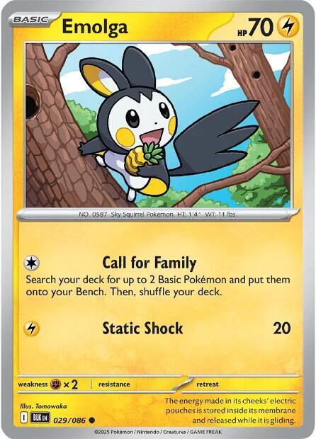 Emolga Common Regular BLK 029/086 NM