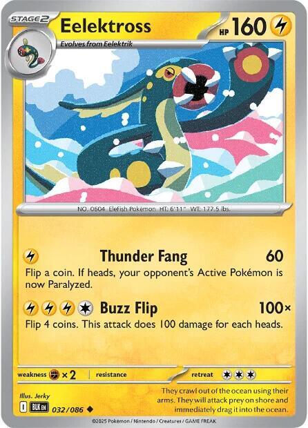 Eelektross Uncommon Reverse Holo BLK 032/086 NM