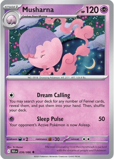 Musharna Uncommon Reverse Holo BLK 036/086 NM