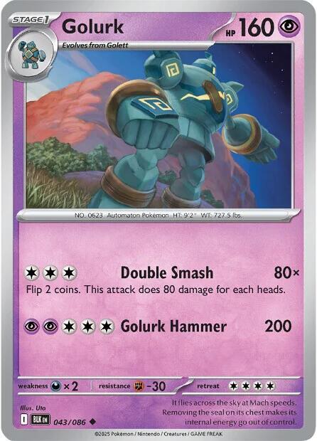 Golurk Uncommon Regular BLK 043/086 NM