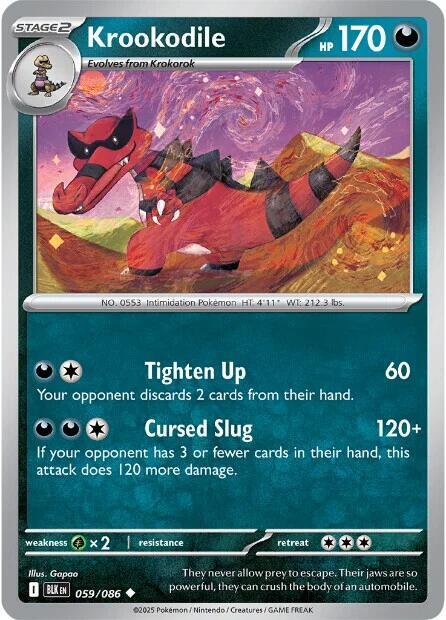 Krookodile Uncommon Reverse Holo BLK 059/086 NM