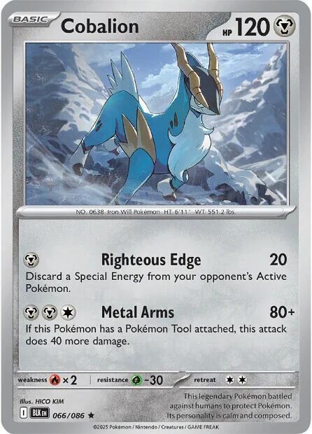 Cobalion Rare Reverse Holo BLK 066/086 NM