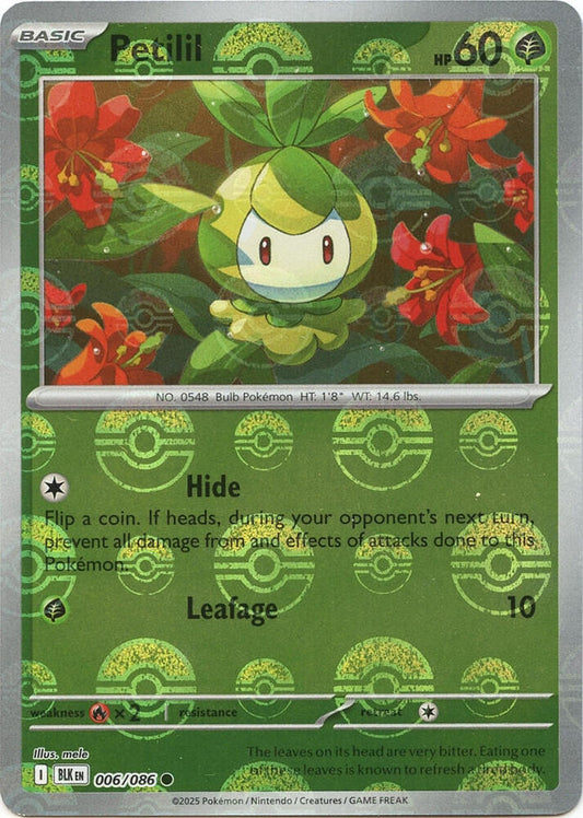 Petilil (Poke Ball Pattern) Common Holo BLK 006/086 NM
