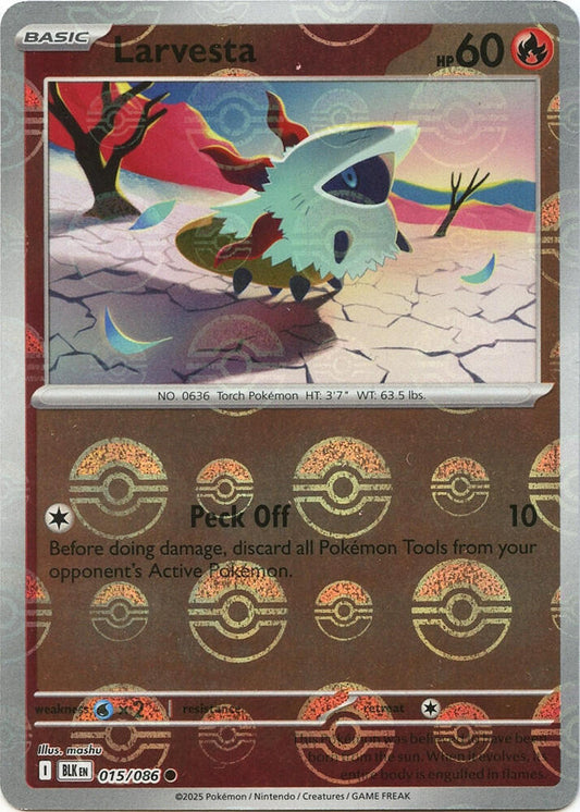 Larvesta (Poke Ball Pattern) Common Holo BLK 015/086 NM