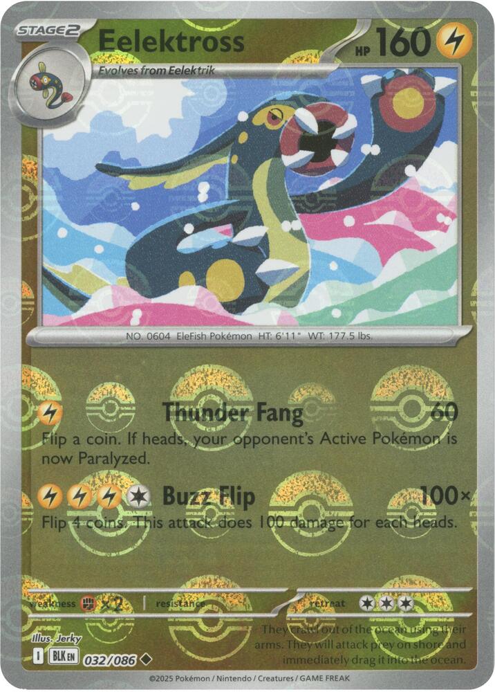 Eelektross (Poke Ball Pattern) Uncommon Holo BLK 032/086 NM