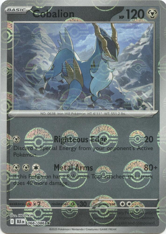 Cobalion (Poke Ball Pattern) Rare Holo BLK 066/086 NM