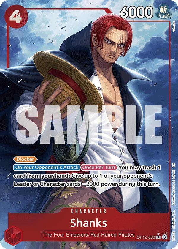 Shanks (008) (Alternate Art) R Foil OP12 OP12-008 NM