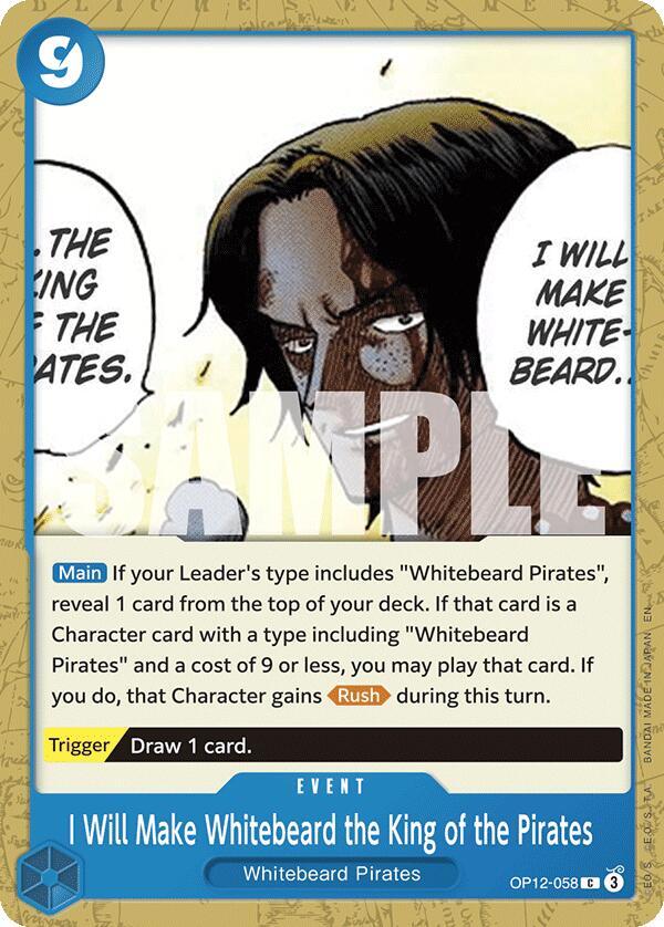 I Will Make Whitebeard the King of the Pirates C OP12 OP12-058 NM