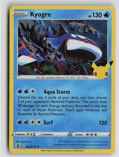 Kyogre Holo Rare CLB 003/025 NM