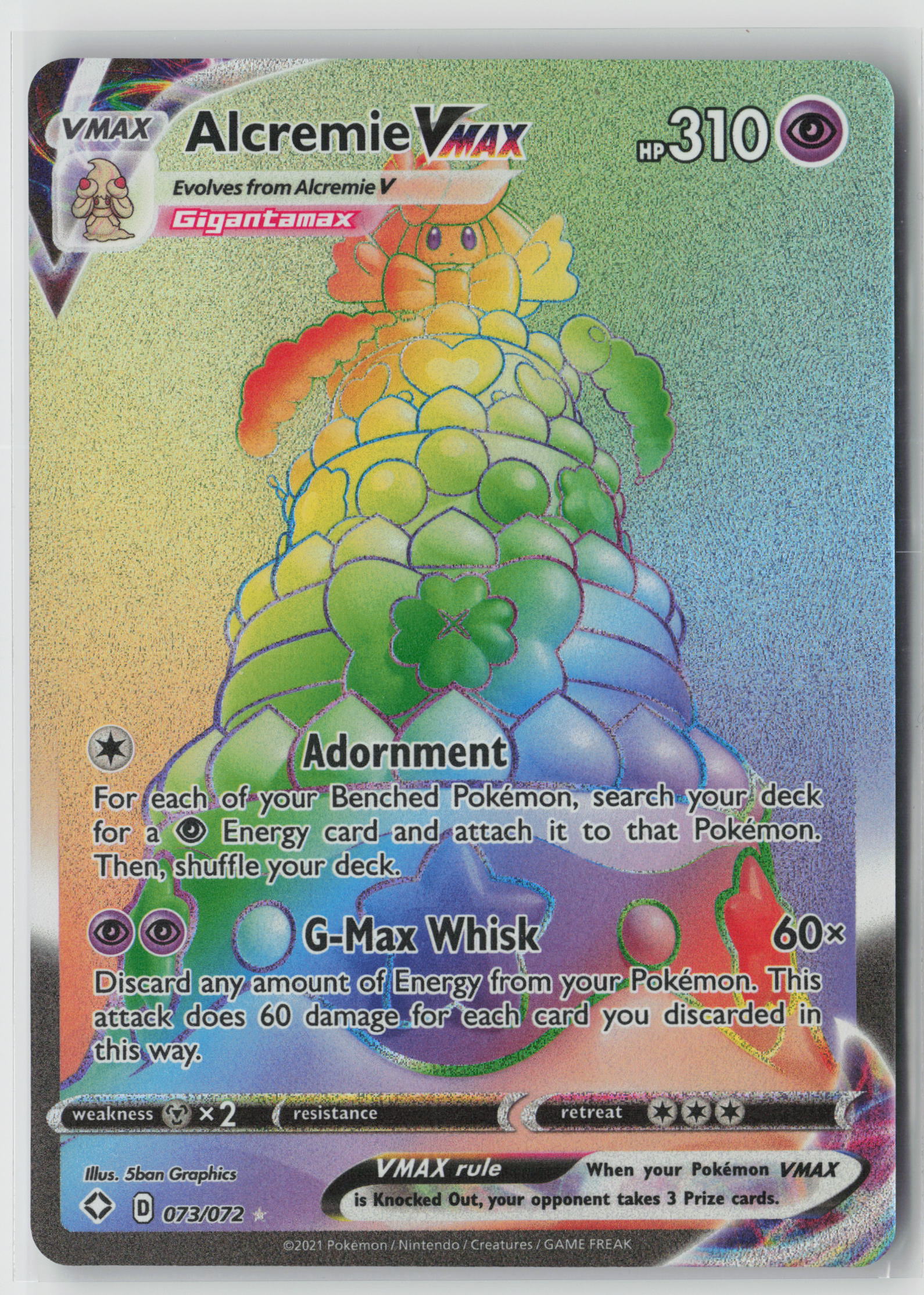 Alcremie VMAX (Secret) Secret Rare Shining Fates 073/072 NM
