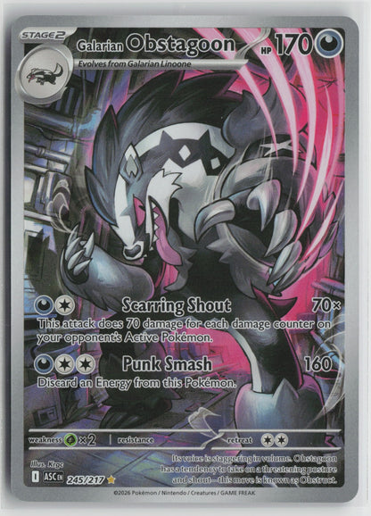 Galarian Obstagoon - Illustration Rare Holo ASC 245/217 NM