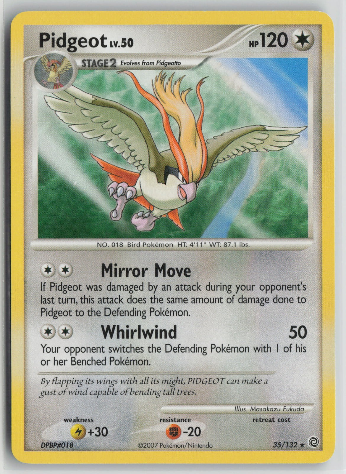 Pidgeot Rare SW 35/132 NM