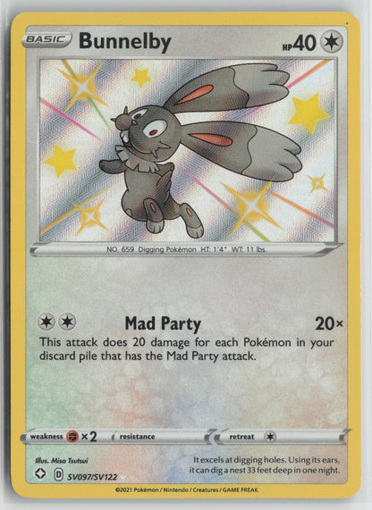 Bunnelby Shiny Holo Rare Holo SHFSV SV097/SV122 NM