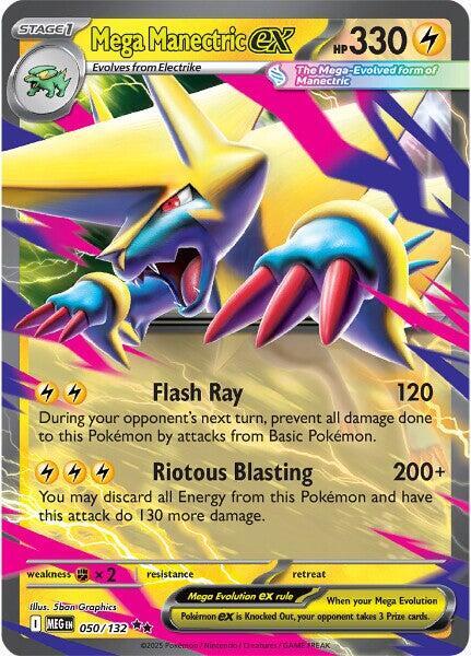 Mega Manectric ex Double Rare Holo MEG 050/132 NM