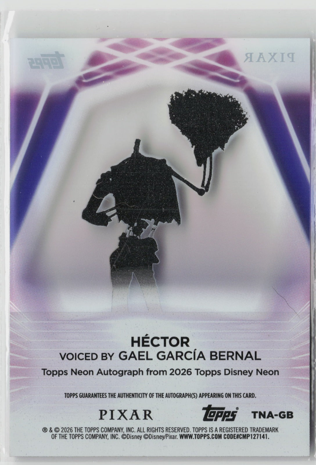 Hector Topps Neon Autograph Pixar #96/99 TNA-GB NM (Back)