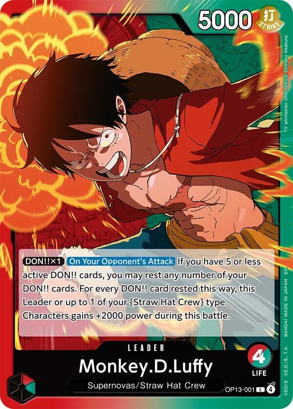 Monkey.D.Luffy (001) L OP13 OP13-001 NM