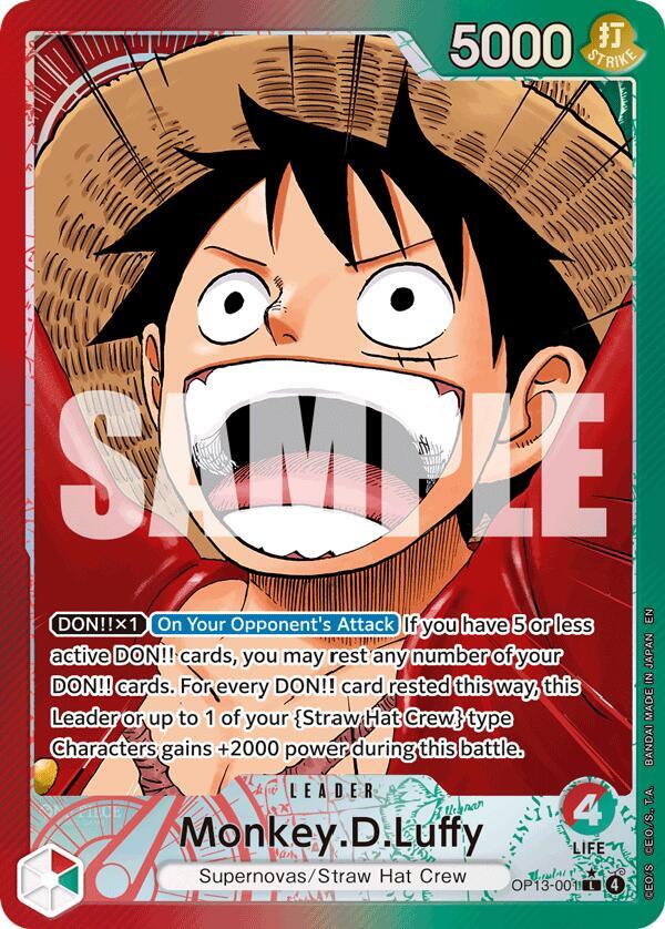 Monkey.D.Luffy (001) (Alternate Art) L Foil OP13 OP13-001 NM