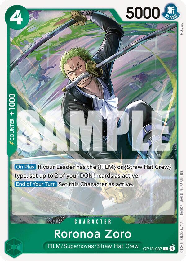 Roronoa Zoro R Foil OP13 OP13-037 NM