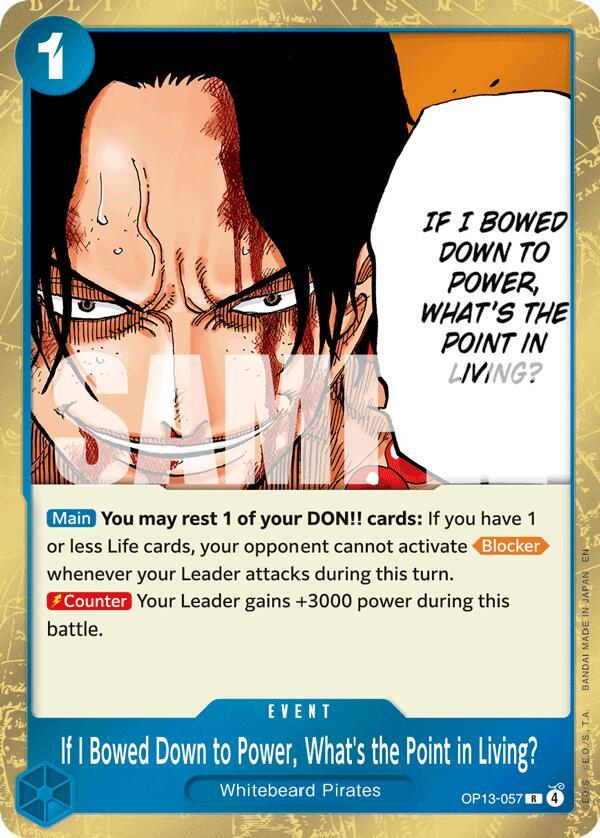 If I Bowed Down to Power, What's the Point in Living? R Foil OP13 OP13-057 NM
