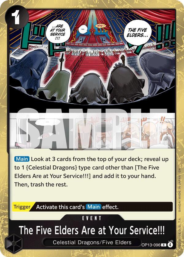 The Five Elders Are at Your Service!!! R Foil OP13 OP13-096 NM