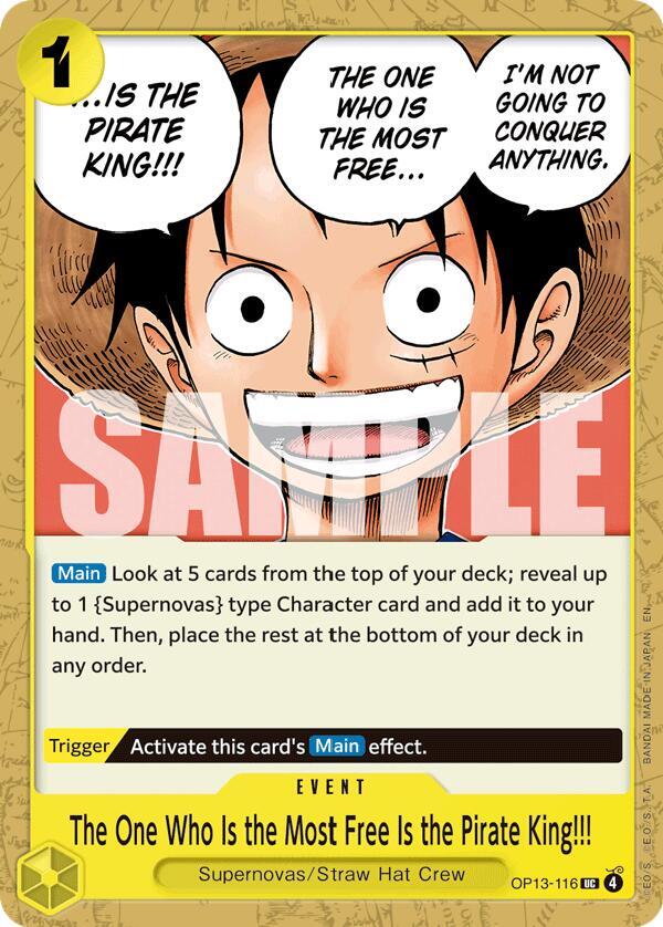 The One Who Is the Most Free Is the Pirate King!!! UC OP13 OP13-116 NM