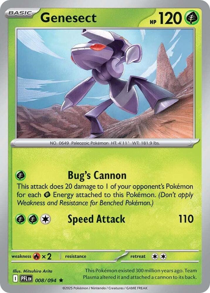 Genesect Rare Holo PFL 008/094 NM