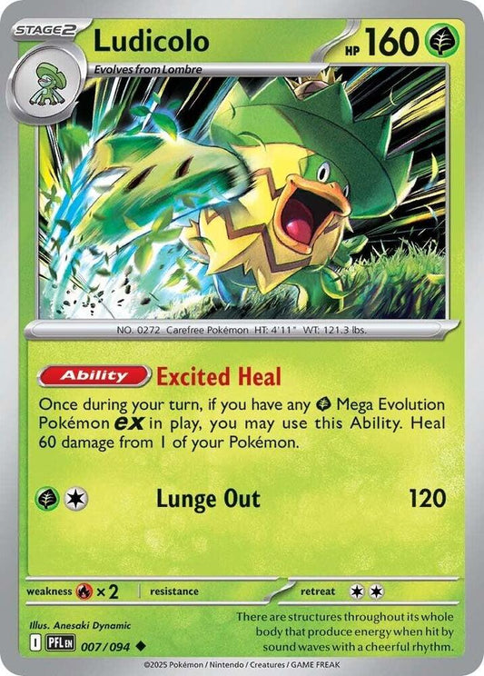 Ludicolo Uncommon Reverse Holo PFL 007/094 NM