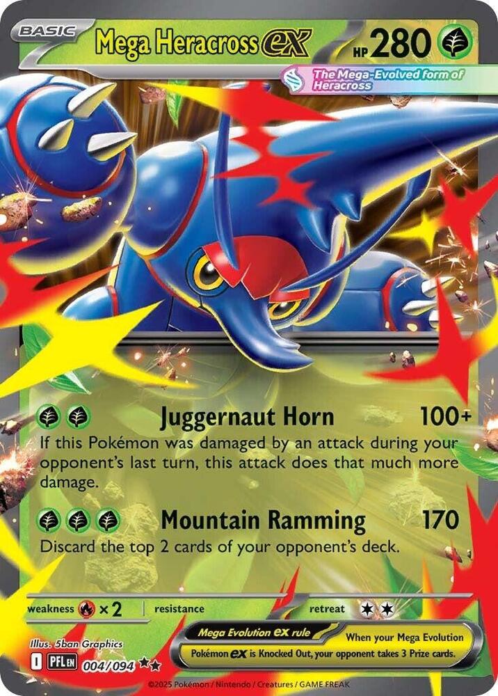 Mega Heracross ex Double Rare Holo PFL 004/094 NM