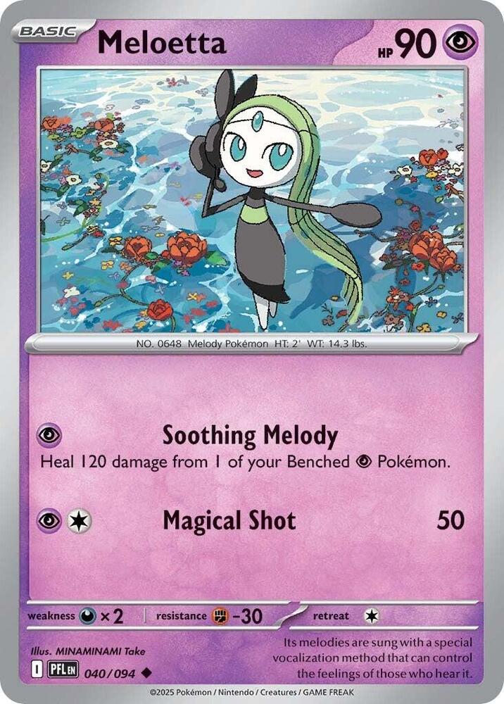 Meloetta Uncommon Reverse Holo PFL 040/094 NM