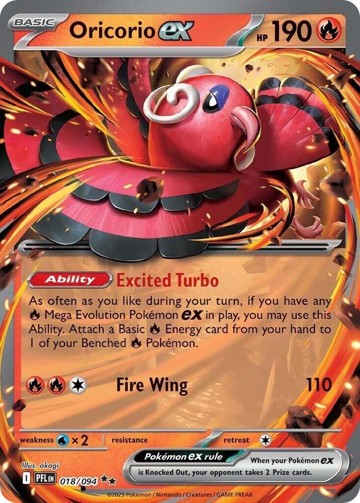 Oricorio ex Double Rare Holo PFL 018/094 NM