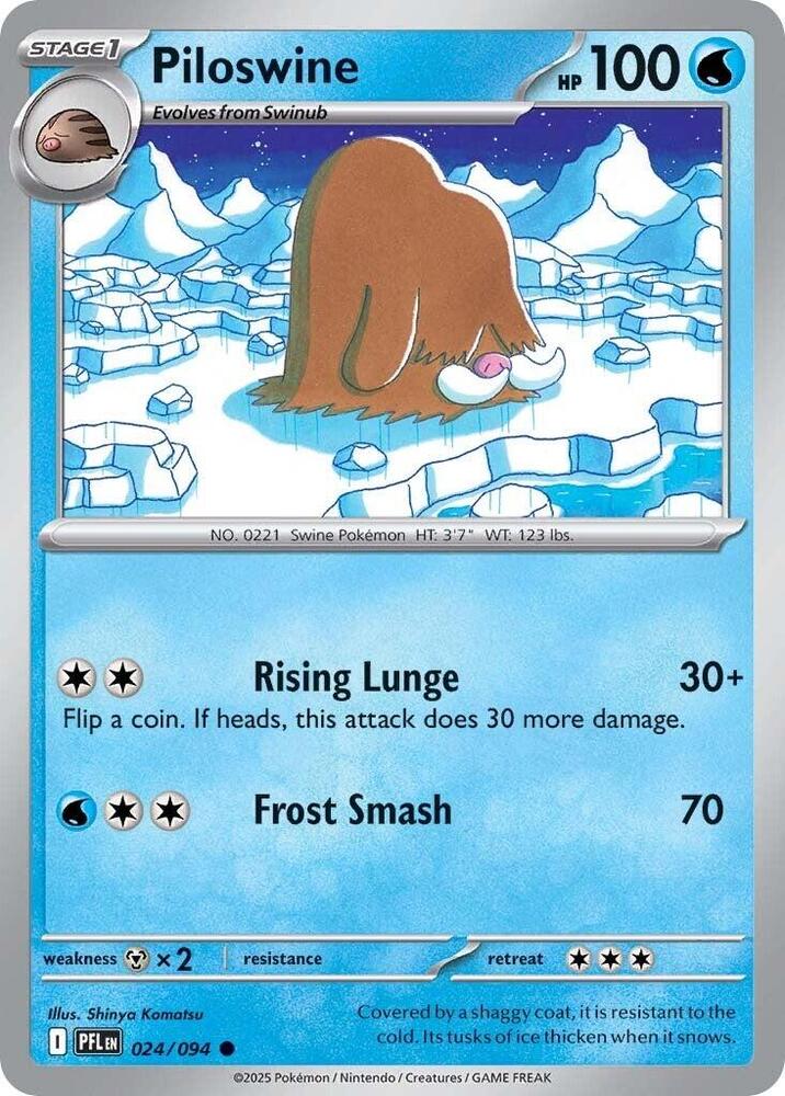 Piloswine Common Reverse Holo PFL 024/094 NM