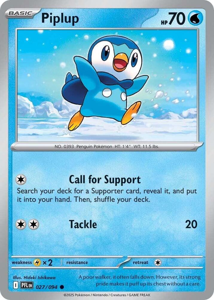 Piplup Common Regular PFL 027/094 NM