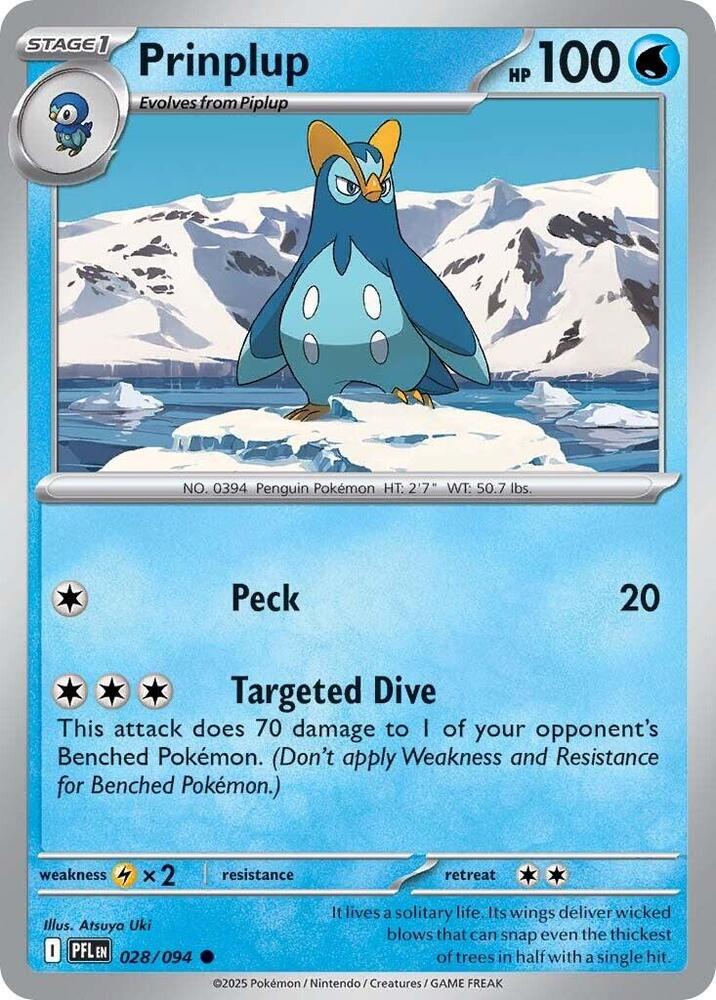 Prinplup Common Reverse Holo PFL 028/094 NM