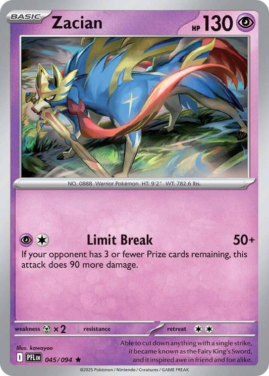 Zacian Rare Holo PFL 045/094 NM