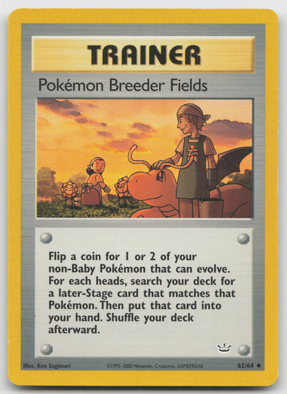 Pokemon Breeder Fields Uncommon Unlimited N3 62/64 LP