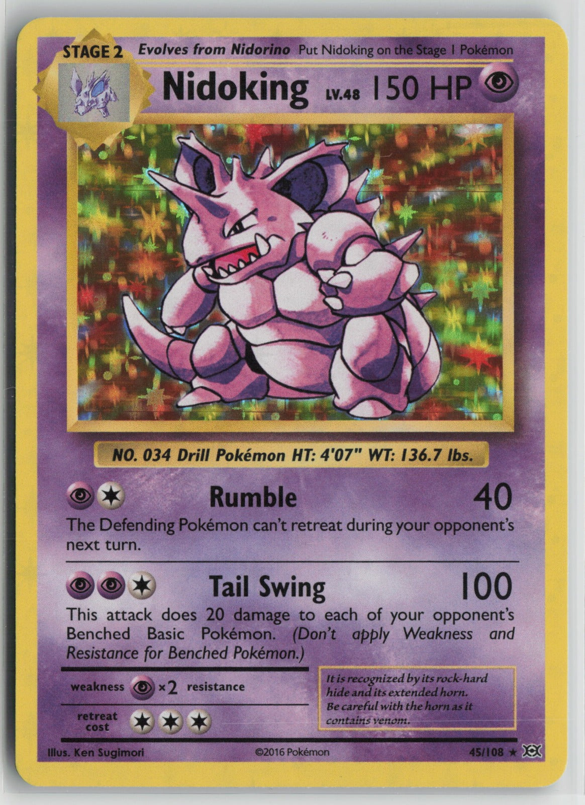 Nidoking Holo Rare Holo EVO 45/108 NM- A