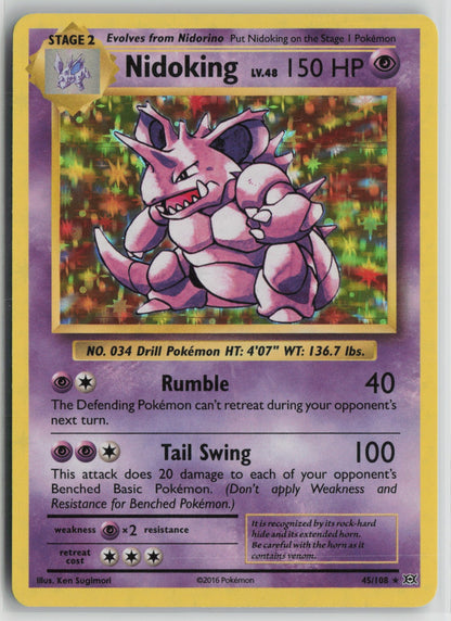 Nidoking Holo Rare Holo EVO 45/108 NM- A