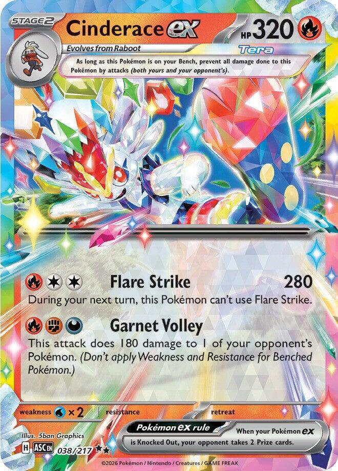 Cinderace ex Double Rare Holo ASC 038/217 NM