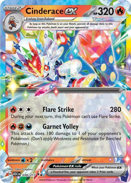 Cinderace ex Double Rare Holo ASC 038/217 NM