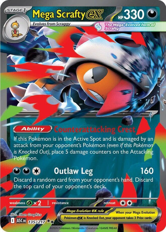 Mega Scrafty ex Double Rare Holo ASC 135/217 NM