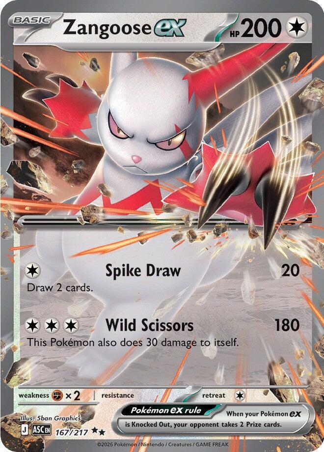 Zangoose ex Double Rare Holo ASC 167/217 NM