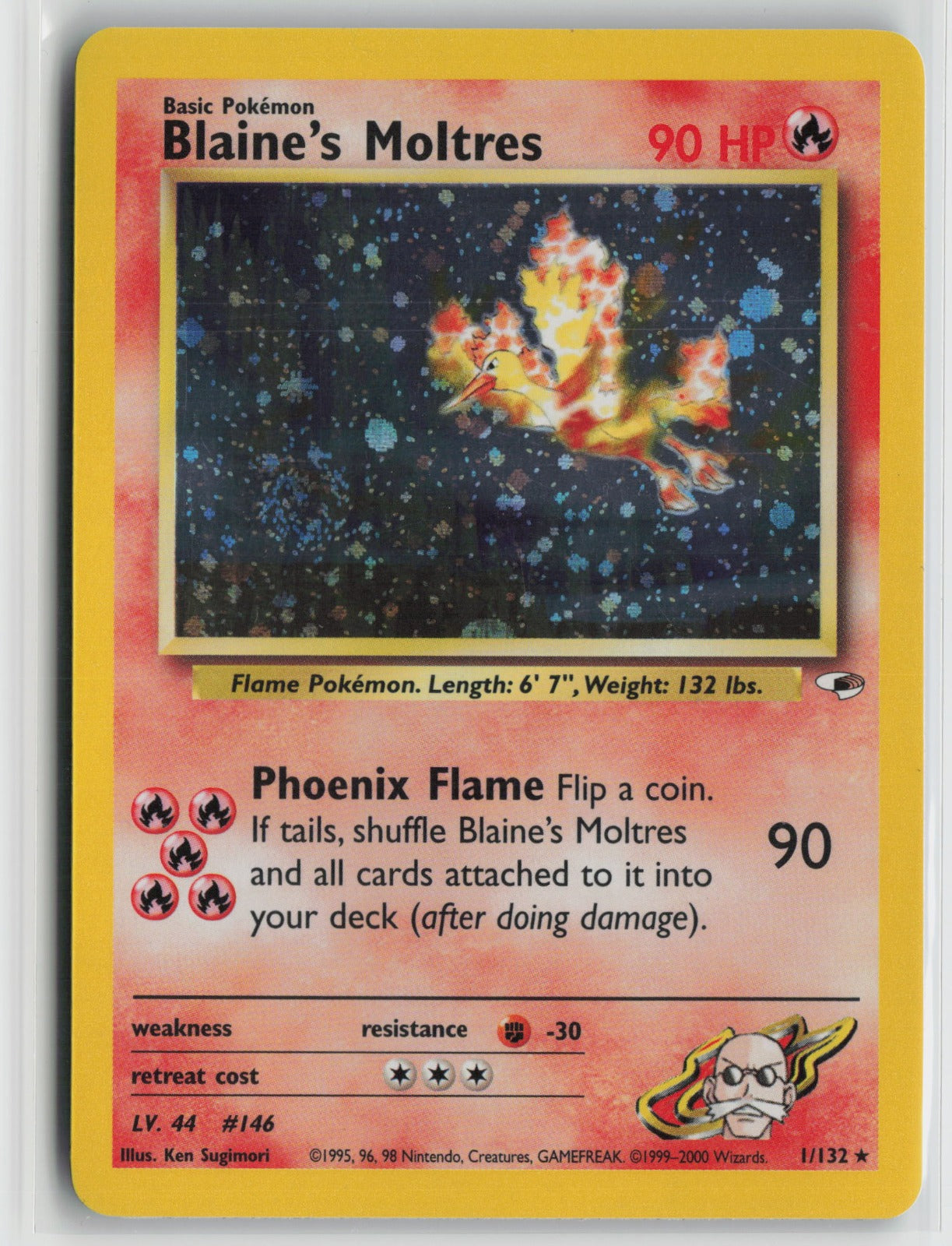 Blaine's Moltres Holo Rare Unlimited G1 001/132 NM - SWIRL