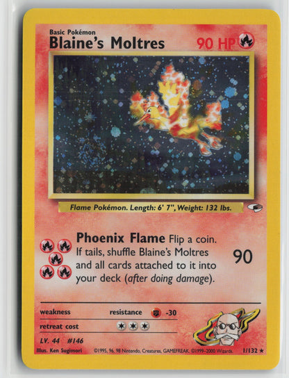 Blaine's Moltres Holo Rare Unlimited G1 001/132 NM - SWIRL