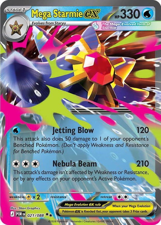 Mega Starmie ex Double Rare Holo POR 021/088 NM