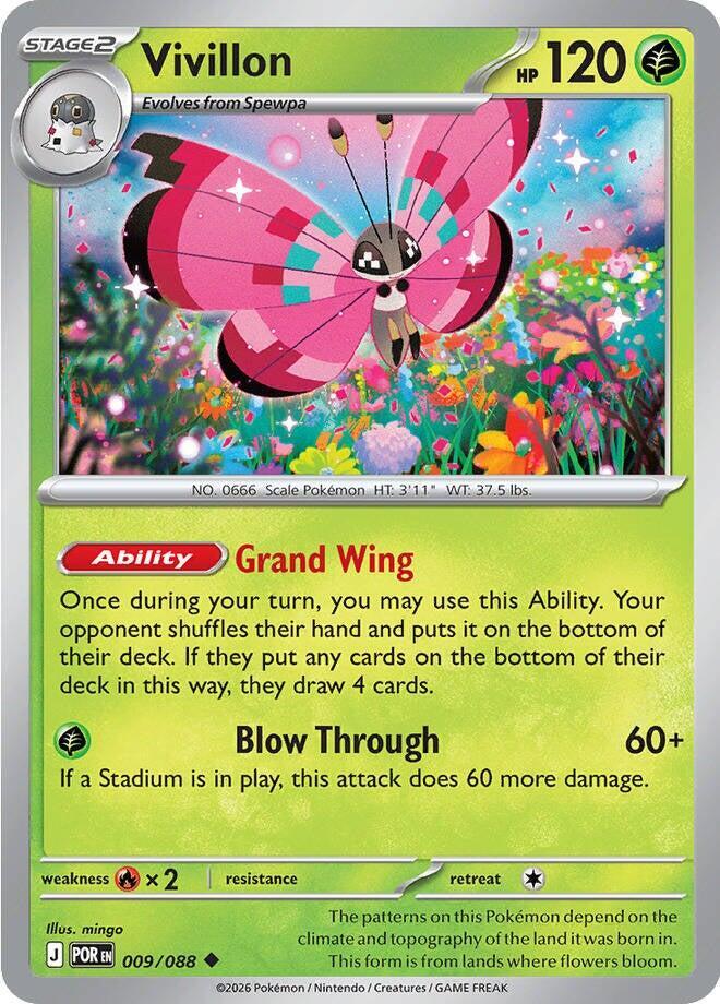 Vivillon Uncommon Reverse Holo POR 009/088 NM