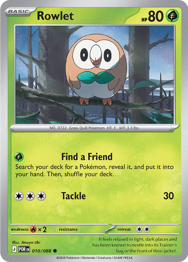 Rowlet Common Regular POR 010/088 NM